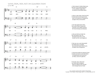 Hymn score of: Wohl dem, der fest im Glauben steht (Laurentius Laurentii/Johannes Thomas Rüegg)