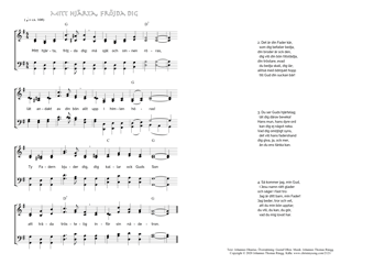 Hymn score of: Mitt hjärta, fröjda dig (Johannes Olearius/Gustaf Ollon/Johannes Thomas Rüegg)
