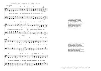 Hymn score of: O Lord, in thee is all my trust (John Chandler/Johannes Thomas Rüegg)