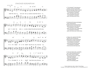 Hymn score of: Hark! the voice of love and mercy - Finished Redemption (Jonathan Evans/Johannes Thomas Rüegg)