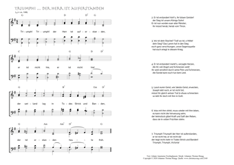 Hymn score of: Triumph! Triumph! der Herr ist auferstanden (Johann Anastasius Freylinghausen/Johannes Thomas Rüegg)