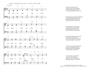 Hymn score of: With tearful eyes I look around (Hugh White/Johannes Thomas Rüegg)