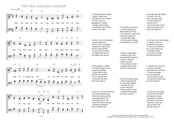 Hymn score of: Den tro, som Jesus favner (Hans Adolph Brorson/Johannes Thomas Rüegg)