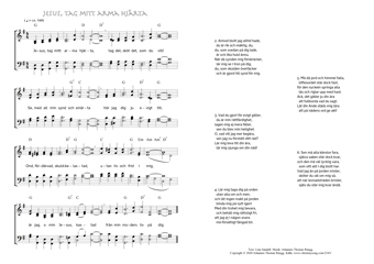Hymn score of: Jesus, tag mitt arma hjärta (Lina Sandell/Johannes Thomas Rüegg)