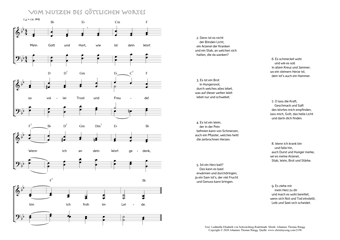 Hymn score of: Mein Gott und Hort - Vom Nutzen des göttlichen Wortes (Ludämilia Elisabeth von Schwarzburg-Rudolstadt/Johannes Thomas Rüegg)