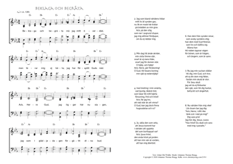 Hymn score of: Beklaga och begråta (Johan Olof Wallin/Johannes Thomas Rüegg)