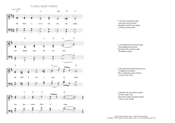 Hymn score of: All that I was, my sin, my guilt - Mine and Thine (Horatius Bonar/Johannes Thomas Rüegg)