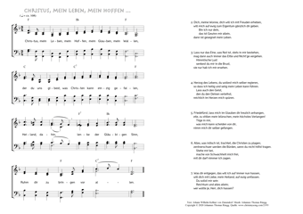 Hymn score of: Christus, mein Leben, mein Hoffen, mein Glauben, mein Wallen (Johann Wilhelm Kellner von Zinnendorf/Johannes Thomas Rüegg)