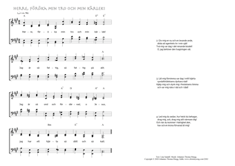 Hymn score of: Herre, föröka min tro och min kärlek! (Lina Sandell/Johannes Thomas Rüegg)