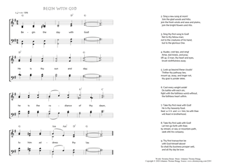 Hymn score of: Begin the day with God! - Begin with God (Horatius Bonar/Johannes Thomas Rüegg)