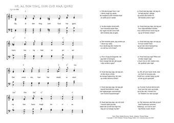 Hymn score of: Op, al den ting, som Gud har gjort (Hans Adolph Brorson/Johannes Thomas Rüegg)