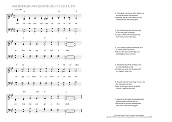 Hymn score of: Om Herren mig bjuder gå hit eller dit (Lina Sandell/Johannes Thomas Rüegg)