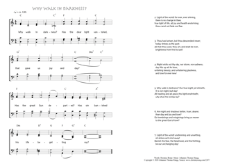 Hymn score of: Why walk in darkness? Has the dear light vanished - Why Walk in Darkness? (Horatius Bonar/Johannes Thomas Rüegg)