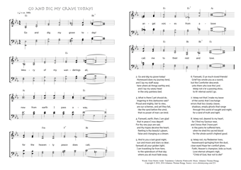 Hymn score of: Go and dig my grave today! (Ernst Moritz Arndt/Catherine Winkworth/Johannes Thomas Rüegg)