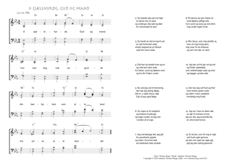 Hymn score of: O sjælehyrde, Gud og mand (Thomas Kingo/Johannes Thomas Rüegg)