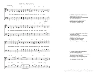 Hymn score of: Ich habe gnug, mein Herr ist Jesus Christ (Verfasser/in unbekannt/Johannes Thomas Rüegg)