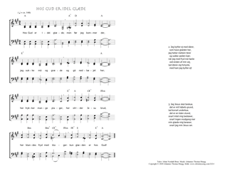 Hymn score of: Hos Gud er idel glæde (Johan Nordahl Brun/Johannes Thomas Rüegg)