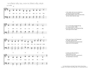 Hymn score of: Vi sökte väl ro, och vi sökte väl frid (Betty Ehrenborg/Lina Sandell/Johannes Thomas Rüegg)