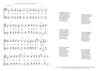 Hymn score of: Min Jesus han er min (Johann Conrad Ziegler/Johann Heermann/Hans Adolph Brorson/Johannes Thomas Rüegg)