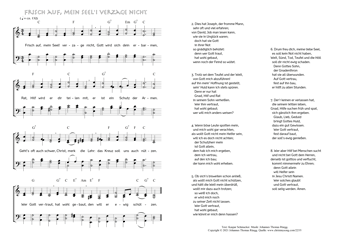 Hymn score of: Frisch auf, mein Seel! verzage nicht (Kaspar Schmucker/Johannes Thomas Rüegg)