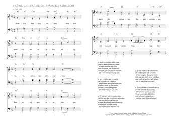 Hymn score of: Fröhlich, fröhlich, immer fröhlich! (Johann Christian Lange/Johannes Thomas Rüegg)
