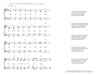 Hymn score of: Fling out the Banner! let it float (George Washington Doane/Johannes Thomas Rüegg)