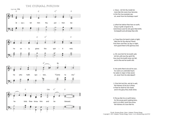 Hymn score of: Jesus – let him thy portion be - The Eternal Portion (Horatius Bonar/Johannes Thomas Rüegg)