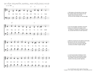 Hymn score of: En vän framför andra, min Frälsare huld (Carl Olof Rosenius/Johannes Thomas Rüegg)