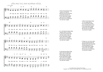 Hymn score of: För mig till den klippan höga (Okänd/Johannes Thomas Rüegg)