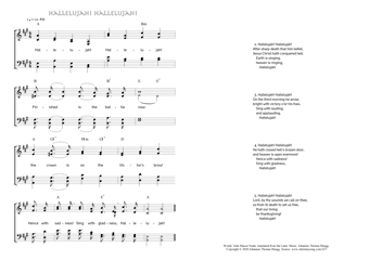 Hymn score of: Hallelujah! Hallelujah! (John Mason Neale/Johannes Thomas Rüegg)