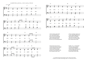 Hymn score of: Liebster Jesus, ich will dich (Benjamin Schmolck/Johannes Thomas Rüegg)