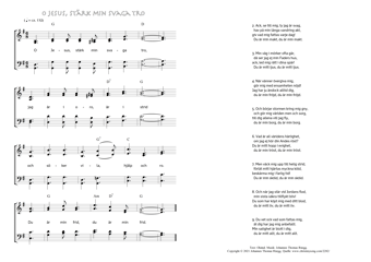 Hymn score of: O Jesus, stärk min svaga tro (Okänd/Johannes Thomas Rüegg)