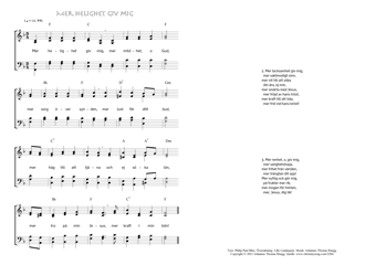 Hymn score of: Mer helighet giv mig (Philip Paul Bliss/Lilly Lundequist/Johannes Thomas Rüegg)
