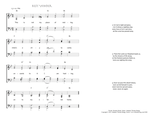 Hymn score of: This is not my place of resting - Rest Yonder (Horatius Bonar/Johannes Thomas Rüegg)