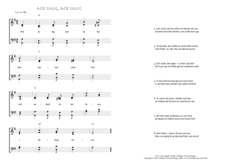 Hymn score of: Ack salig, ack salig den själen, som tror (Lina Sandell/Johannes Thomas Rüegg)