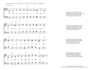 Hymn score of: Bor Kristus genom tron uti mitt hjärta (Lina Sandell/Johannes Thomas Rüegg)