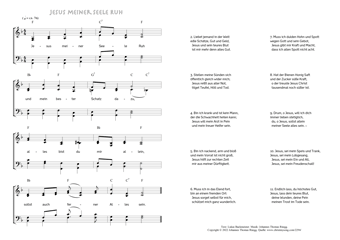 Hymn score of: Jesus meiner Seele Ruh (Lukas Backmeister/Johannes Thomas Rüegg)