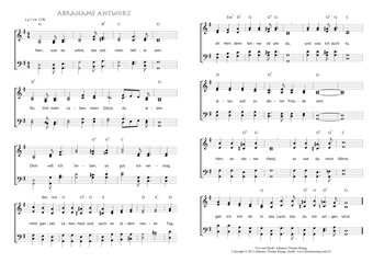 Hymn score of: Herr, was du willst, das soll mein Wille sein - Abrahams Antwort (Johannes Thomas Rüegg)