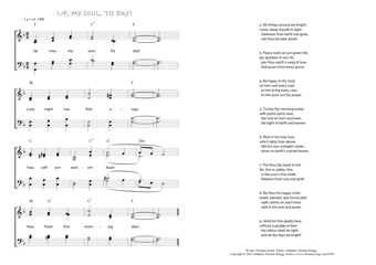 Hymn score of: Up now, my soul, 'tis day! - Up, my Soul, 'tis Day! (Horatius Bonar/Johannes Thomas Rüegg)