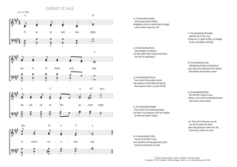 Hymn score of: O everlasting Light - Christ is All (Horatius Bonar/Johannes Thomas Rüegg)
