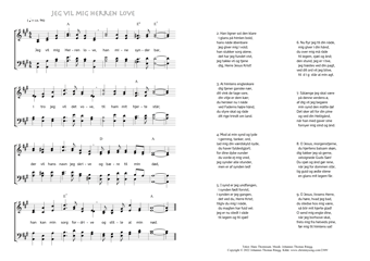 Hymn score of: Jeg vil mig Herren love (Hans Thomissøn/Johannes Thomas Rüegg)