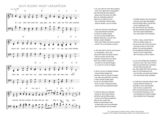 Hymn score of: Jesus bleibet mein Vergnügen (Johann Heinrich Schröder/Johannes Thomas Rüegg)