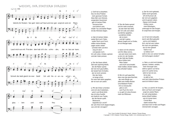 Hymn score of: Weicht, ihr finstern Sorgen! (Ernst Gottlieb Woltersdorf/Johannes Thomas Rüegg)
