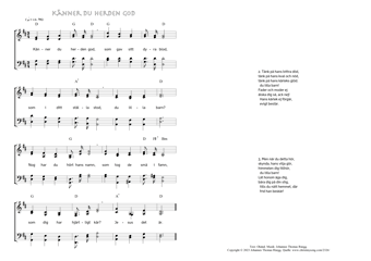 Hymn score of: Känner du herden god (Okänd/Johannes Thomas Rüegg)