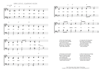 Hymn score of: Søde Jesus, glædens kilde (Thomas Kingo/Johannes Thomas Rüegg)