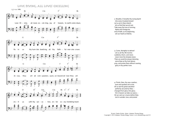 Hymn score of: Love Divine, all loves excelling (Charles Wesley/Johannes Thomas Rüegg)