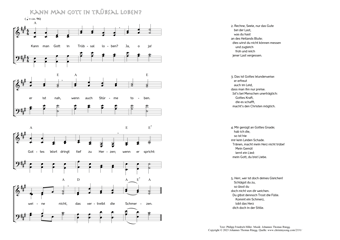 Hymn score of: Kann man Gott in Trübsal loben? (Philipp Friedrich Hiller/Johannes Thomas Rüegg)