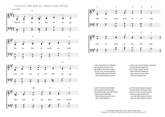 Hymn score of: Weicht ihr Berge, fallt ihr Hügel (Philipp Friedrich Hiller/Johannes Thomas Rüegg)