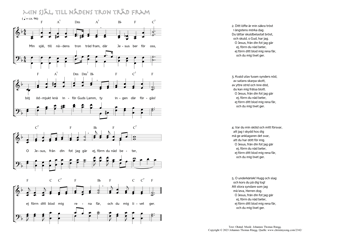 Hymn score of: Min själ, till nådens tron träd fram (Okänd/Johannes Thomas Rüegg)