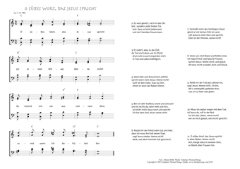 Hymn score of: O süßes Wort, das Jesus spricht (Johann Höfel/Johannes Thomas Rüegg)